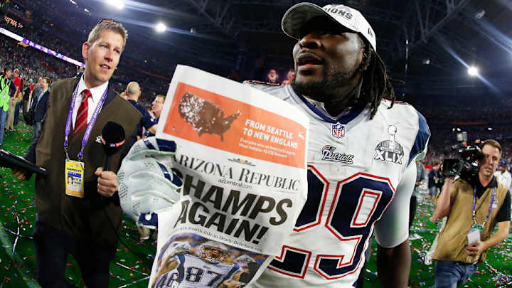 Patriots' LeGarrette Blount apologizes for shirt mocking Marshawn Lynch