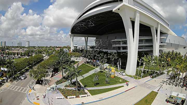 The Marlins had a rain delay, even though their stadium has a roof The Marlins had a rain delay, even though their stadium has a roof