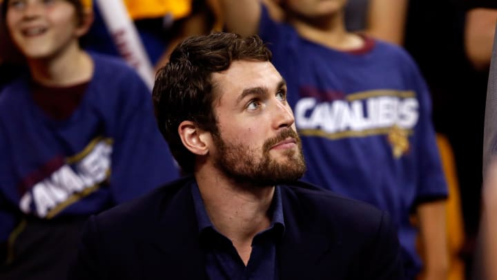 Kevin Love aggravated shoulder while celebrating conference finals win