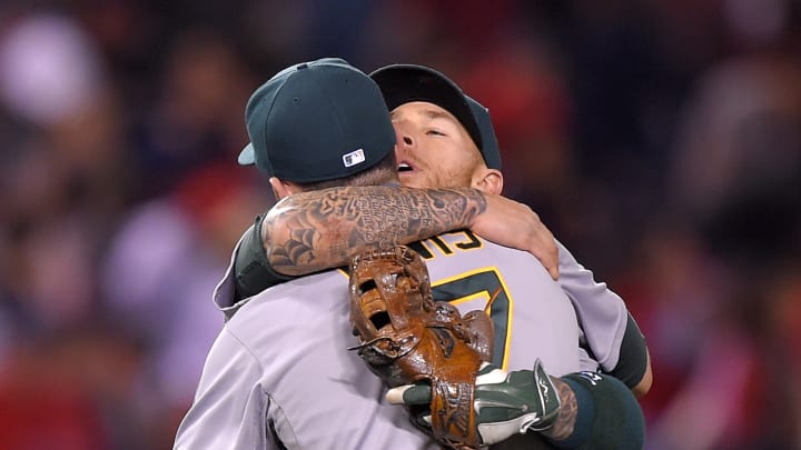 Vogt's 3-run HR helps A's beat Angels 6-3