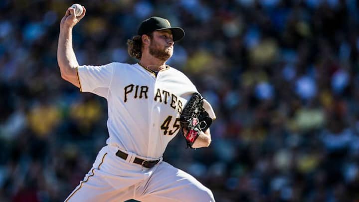 Pirates’ Gerrit Cole had some trouble with a rosin bag Pirates’ Gerrit Cole had some trouble with a rosin bag