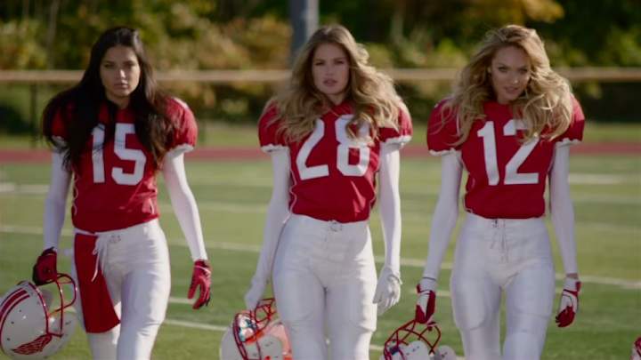 Victoria's Secret models hit the gridiron in Super Bowl ad