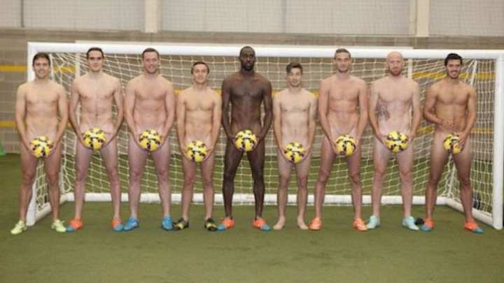West Ham players strip down for testicular cancer awareness