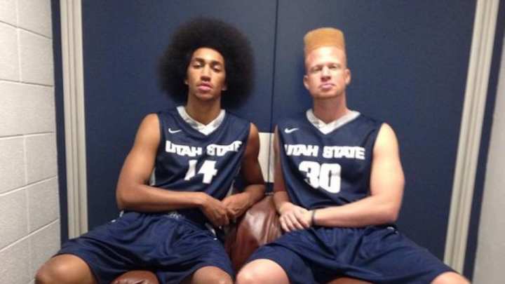 Utah St. basketball players have magnificent haircuts