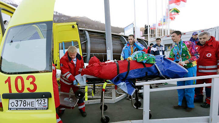 Track worker hit by speeding bobsled Track worker hit by speeding bobsled