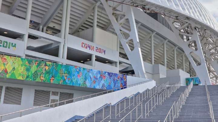 Olympics opening ceremony gives soccer fans a look at World Cup 2018 stadium