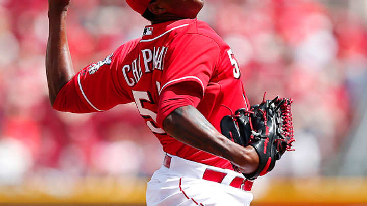Aroldis Chapman makes season debut in style, striking out side vs. Colorado