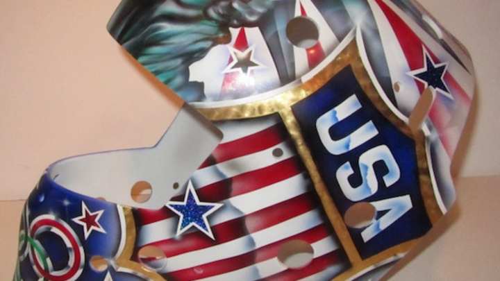 Goalie for U.S. Women's Olympic Hockey Team to Wear Mask Painted with Real Gold Goalie for U.S. Women's Olympic Hockey Team to Wear Mask Painted with Real Gold
