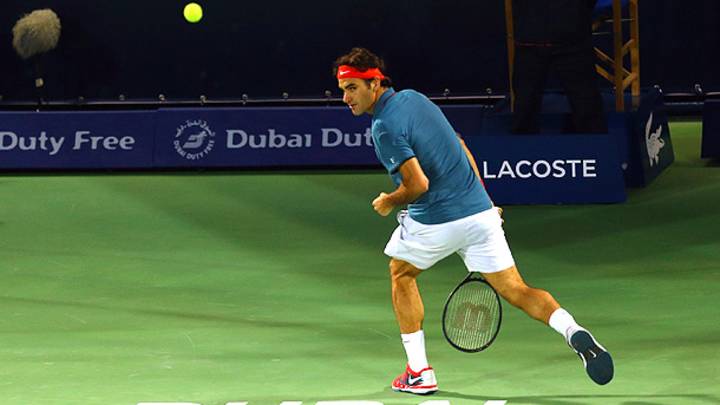 Video: Roger Federer shows off his touch with a 'tweener in Dubai win Video: Roger Federer shows off his touch with a 'tweener in Dubai win
