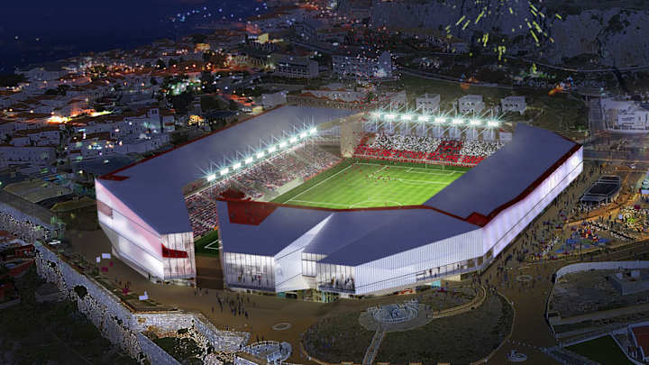 New stadium being constructed in shadow of the Rock of Gibraltar