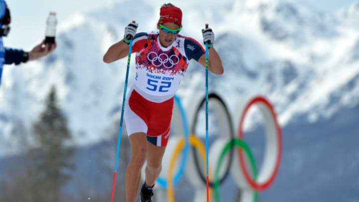 Norway's Chris Jespersen Skis in a T-shirt and Cutoffs
