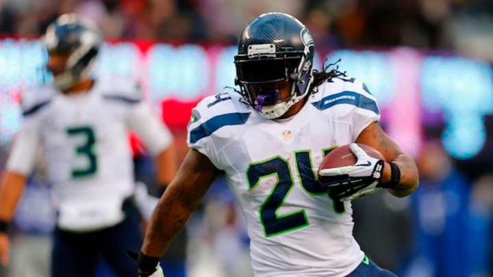 Marshawn Lynch Barely Talks to Media in Response to Fine Marshawn Lynch Barely Talks to Media in Response to Fine