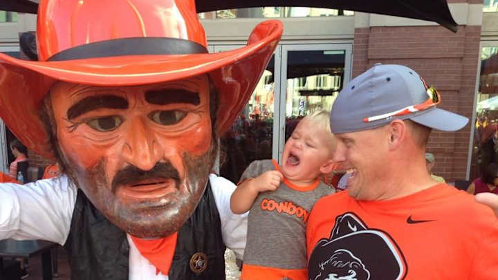 This kid is not a fan of Oklahoma State's Pistol Pete