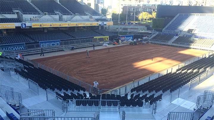 Petco Park temporarily turned into a tennis stadium for Davis Cup tie