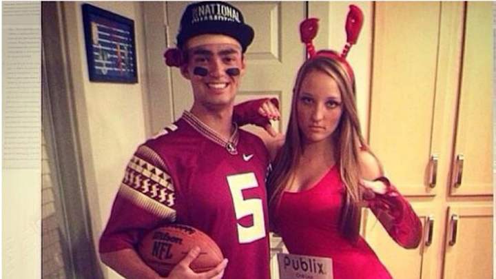College football fans show off funny Jameis Winston costume