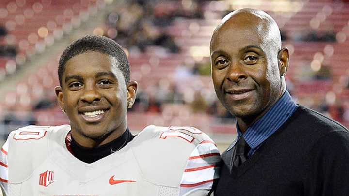 Jerry Rice Jr. takes part in San Francisco 49ers' local pro day