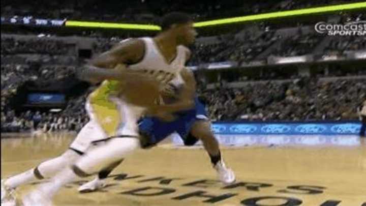 Video: Pacers' Paul George throws down poster dunk over Sixers' Henry Sims