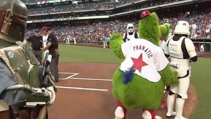 The Phillie Phanatic had a great time at Star Wars Night The Phillie Phanatic had a great time at Star Wars Night