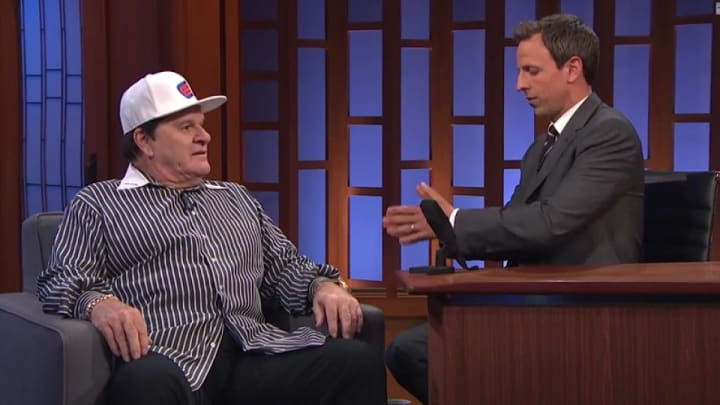 Pete Rose stopped by Late Night with Seth Meyers to talk about baseball