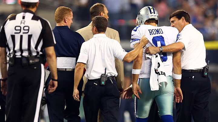 Cowboys QB Tony Romo (back) hopeful he can play vs. Jaguars