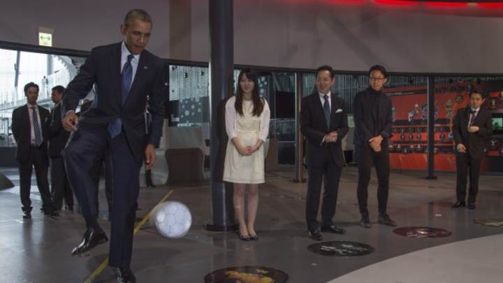 President Obama Played Soccer with a Robot in Japan