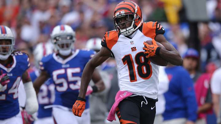 Bengals receiver AJ Green (toe) leaves practice on cart Bengals receiver AJ Green (toe) leaves practice on cart