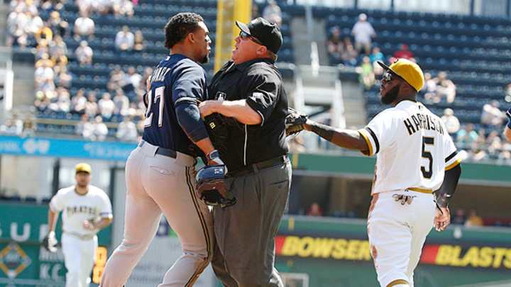 Four players receive suspensions for roles in Pirates-Brewers Easter brawl Four players receive suspensions for roles in Pirates-Brewers Easter brawl