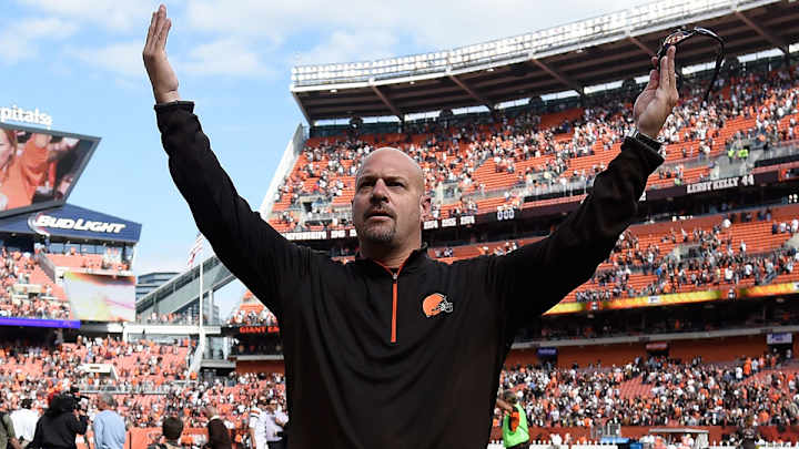 Mike Pettine says he's 'feeling it a little bit' after partying last night