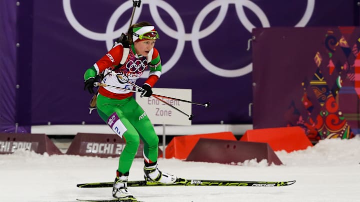 Belarus' Domracheva wins third-straight Olympic biathlon gold