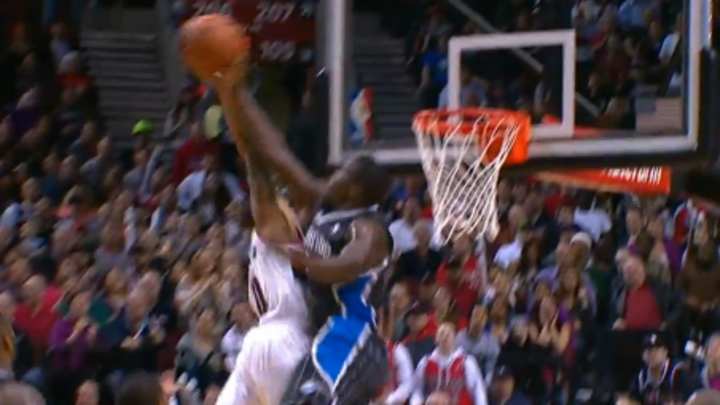 Video: Magic's Victor Oladipo blocks dunk attempt by Blazers' Damian Lillard Video: Magic's Victor Oladipo blocks dunk attempt by Blazers' Damian Lillard