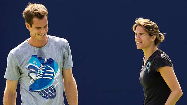 Andy Murray practices for the first time with Amelie Mauresmo at Queen's Club Andy Murray practices for the first time with Amelie Mauresmo at Queen's Club