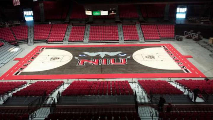 Northern Illinois has unveiled a new black and white home court Northern Illinois has unveiled a new black and white home court