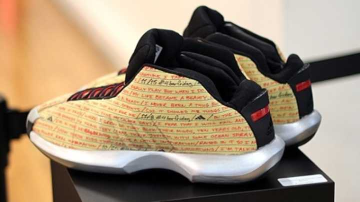 Damian Lillard's shoes are covered in his own rap lyrics Damian Lillard's shoes are covered in his own rap lyrics