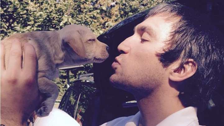 Capitals players are holding puppies for charity