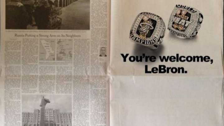 The Cleveland Plain-Dealer refused to run an ad from a Miami radio show making fun of LeBron James