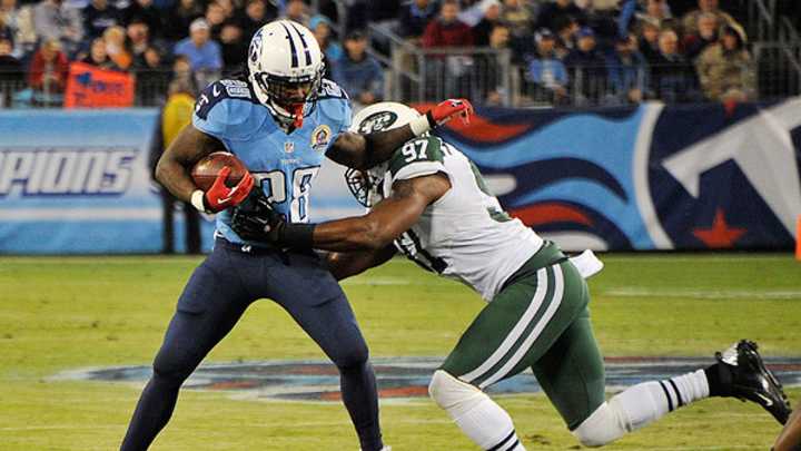 Chris Johnson at New York Jets training facility for visit with team officials