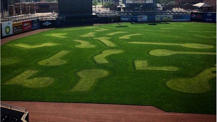 Triple-A Toledo Mudhens turned their outfield into a mini-golf course