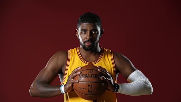 Kyrie Irving is in a walking boot after spraining his ankle
