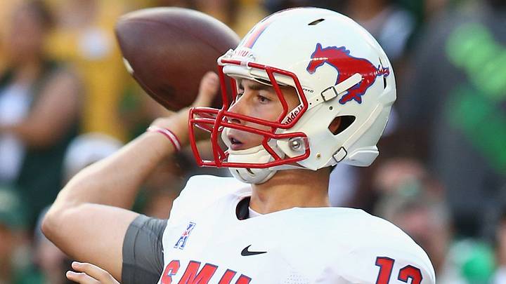 SMU starting QB Neal Burcham out for season with elbow injury SMU starting QB Neal Burcham out for season with elbow injury