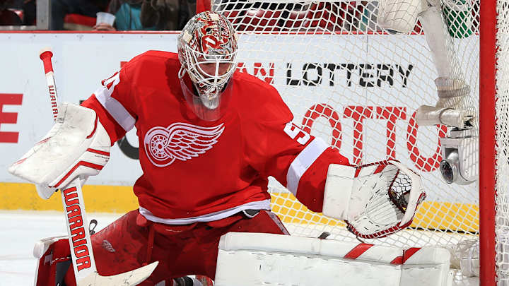 Red Wings goalie Jonas Gustavsson injures shoulder Red Wings goalie Jonas Gustavsson injures shoulder