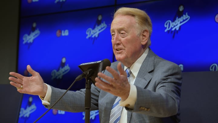 Vin Scully to call fewer road games for Dodgers next season