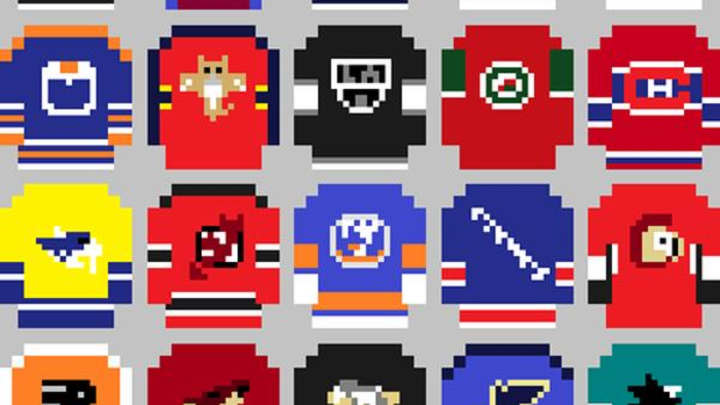 These Re-Imagined 8-Bit NHL Jerseys are Really Cool in a Blades of Steel Kind of Way