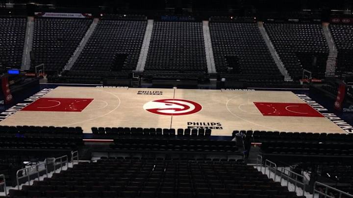 Atlanta Hawks unveil new court design Atlanta Hawks unveil new court design