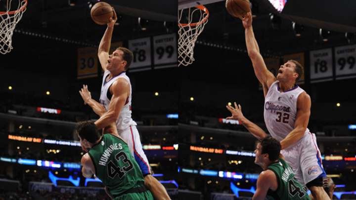 Video: Clippers' Blake Griffin throws down poster dunk on Celtics' Kris Humphries Video: Clippers' Blake Griffin throws down poster dunk on Celtics' Kris Humphries