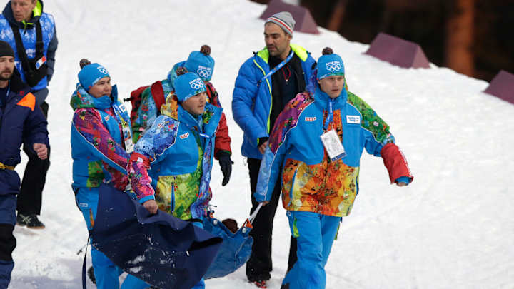 French biathlete hospitalized after collapsing