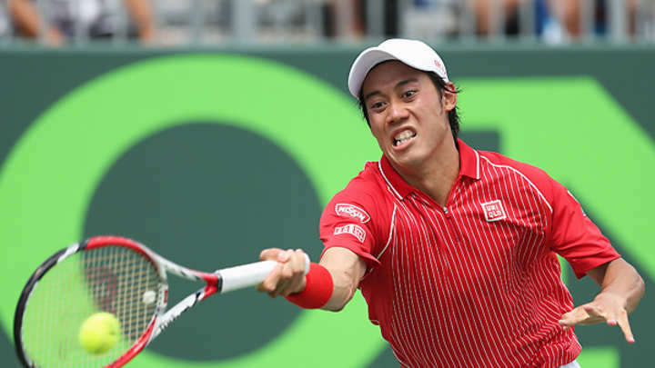 Kei Nishikori saves four match points to knock out David Ferrer at Sony Open