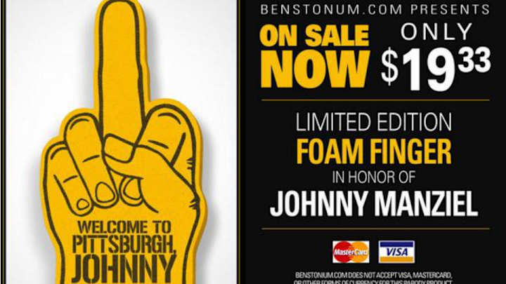 Steelers fans have already come up with a foam finger response for Johnny Manziel