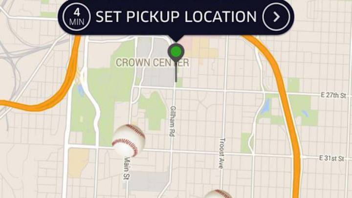 Uber replaces cars with baseballs on app in Kansas City Uber replaces cars with baseballs on app in Kansas City