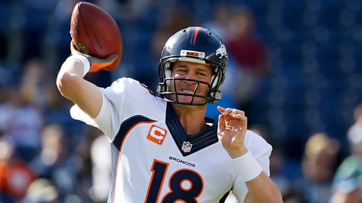 Broncos QB Peyton Manning leaves practice to get thigh treated
