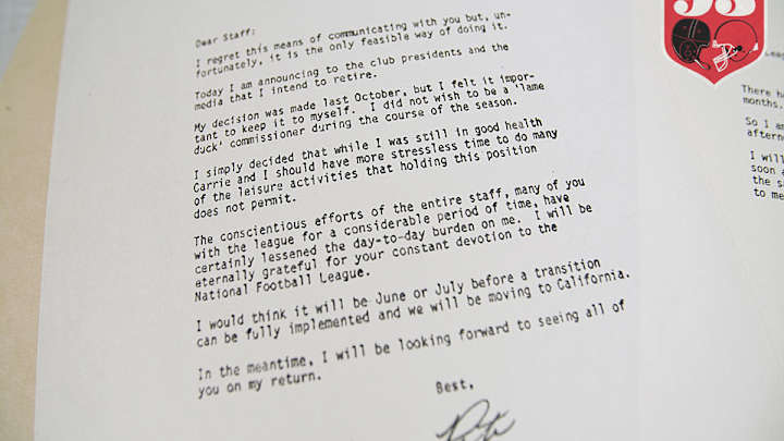 Pete Rozelle’s Retirement Memos Pete Rozelle’s Retirement Memos